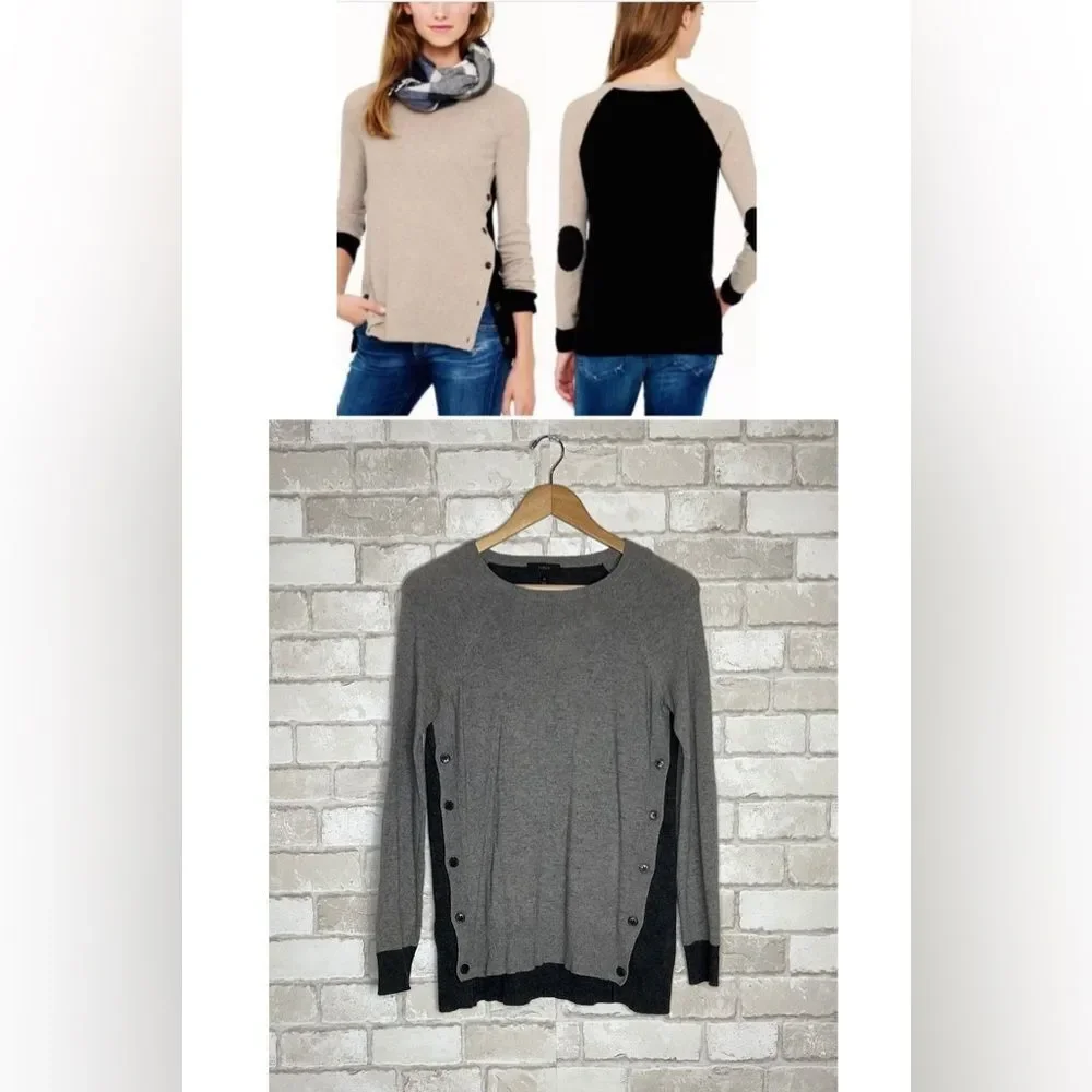 J. Crew Gray Wool & Rabbit Hair Blend Crewneck Sweater Size XS